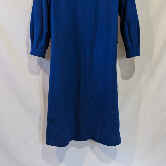 Stunning Electric Royal Blue Vintage Ashley Scott 100% Wool Long Coat Jacket - Picture 10 of 11